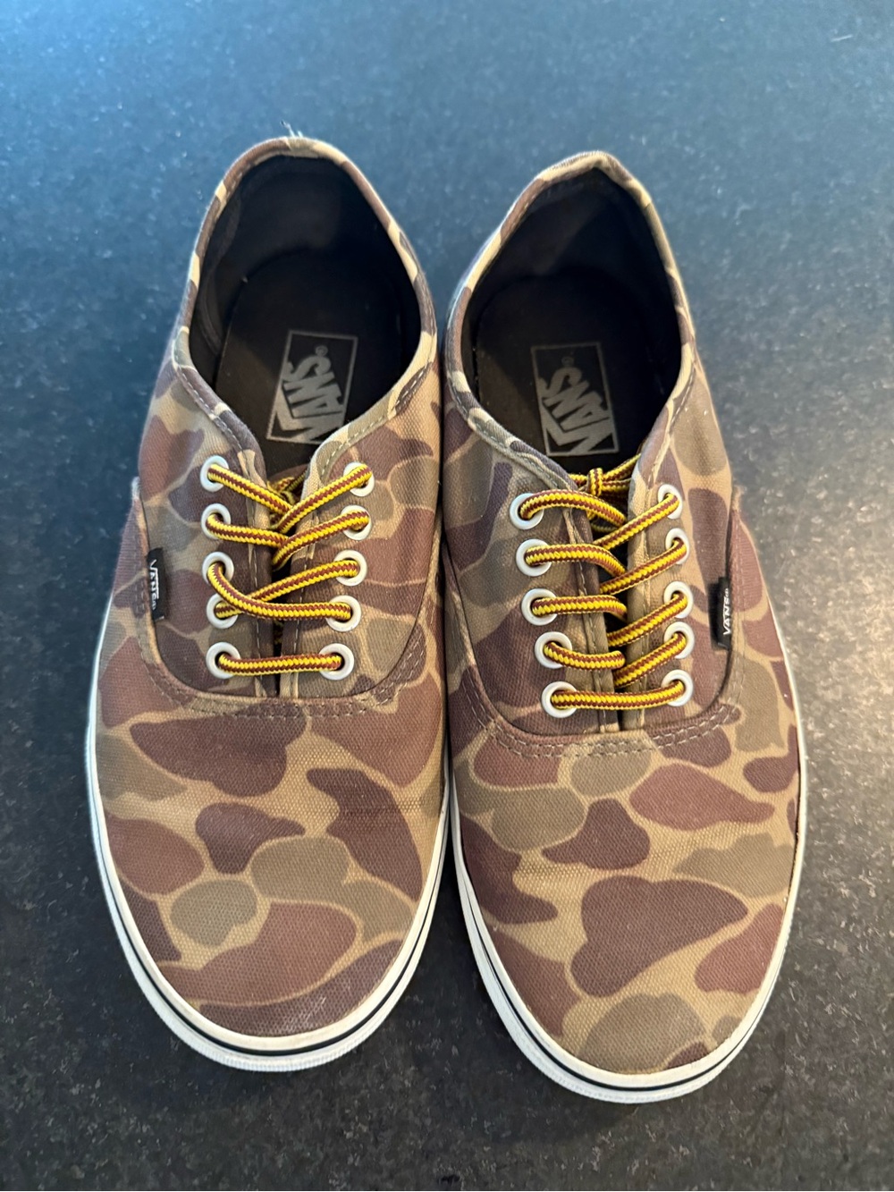 Vans Brown Camo Canvas Authentic Sneakers